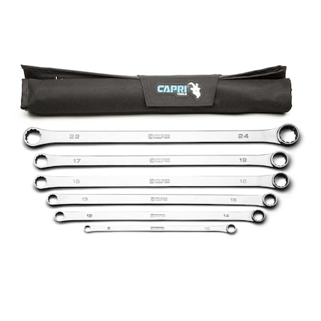 Capri Tools 0-Degree Offset Extra-Long Box End Wrench Set, Metric 8-24 mm, 6 pcs CP11800-6MPK-JP
